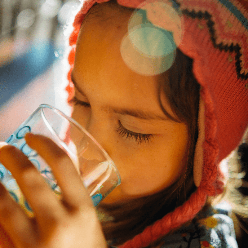 Child drinking water